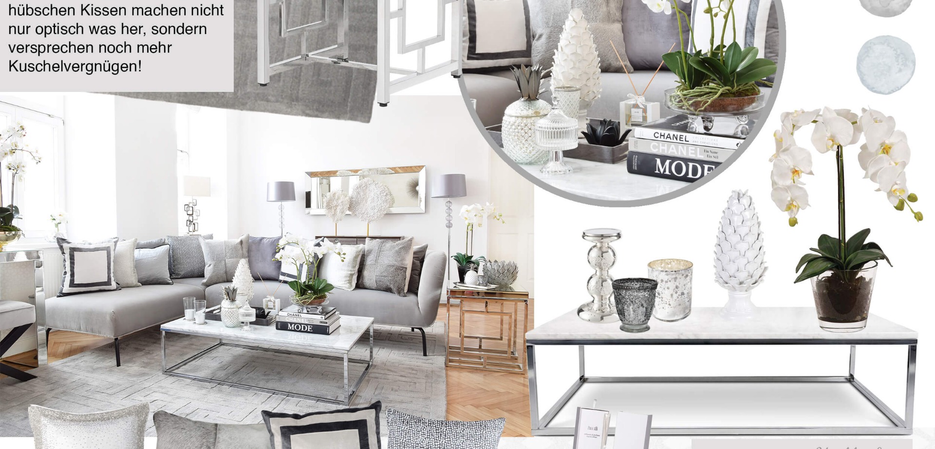 urban loft livingroom - wohnzimmer in silber & grau - looks